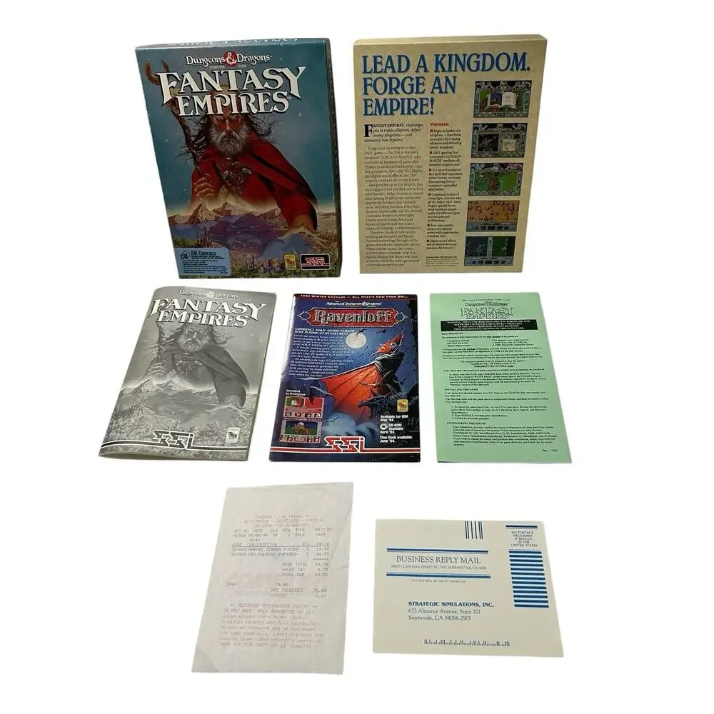 Dungeons And Dragons Fantasy Empires Computer Game BOX + Manuals ONLY NO GAME